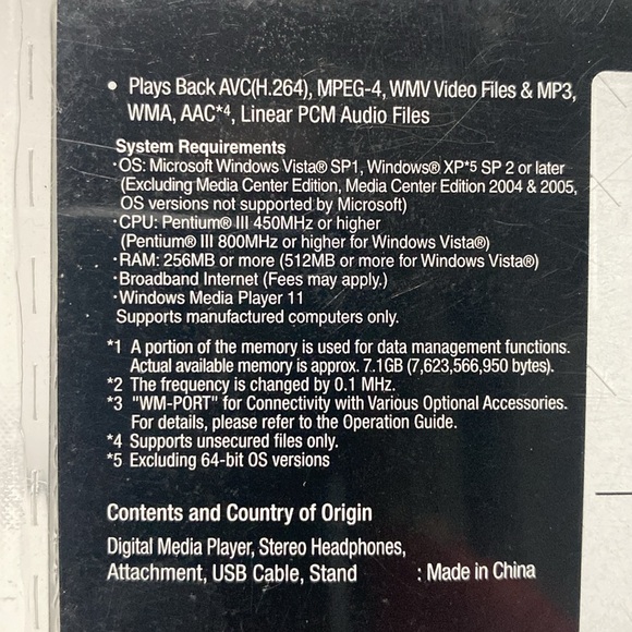 Sony Walkman 8GB Portable Digital Media Player FM Tuner - Black (NWZ-S544) RARE - Picture 8 of 9